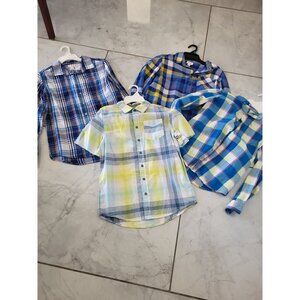 Lot of 4 Boy's Cat & Jack Button Down Dress Casual Shirts Large